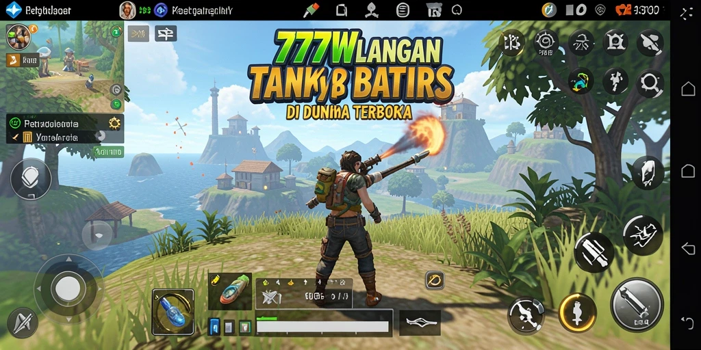 Screenshot gameplay menunjukkan petualangan epik di dunia terbuka.