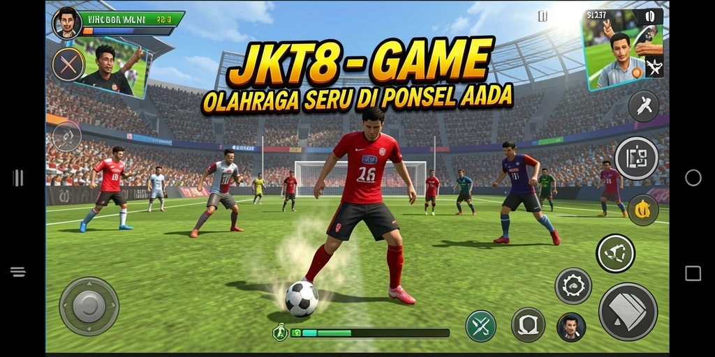 Tampilan gameplay JKT8 dengan aksi olahraga yang menarik.