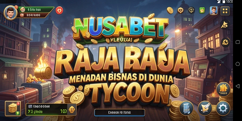 Screenshot utama NUSABET yang menampilkan gameplay Tycoon.