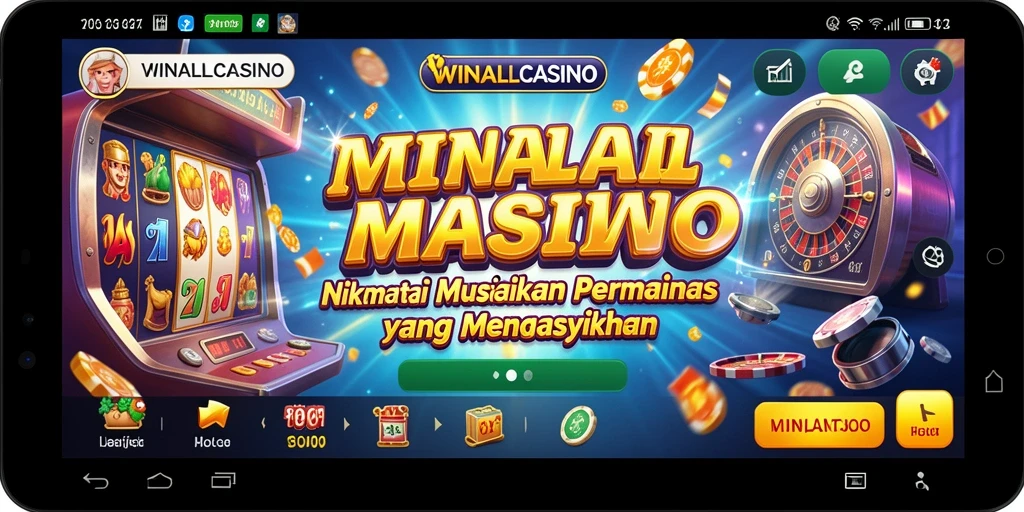 Tampilan visual dari gameplay WINALLCASINO yang penuh warna dan menarik.